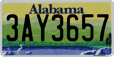 AL license plate 3AY3657