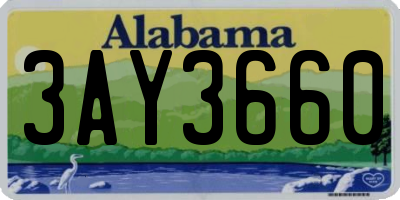 AL license plate 3AY3660