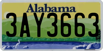 AL license plate 3AY3663