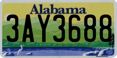 AL license plate 3AY3688