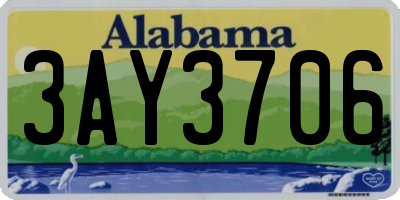 AL license plate 3AY3706