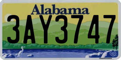 AL license plate 3AY3747