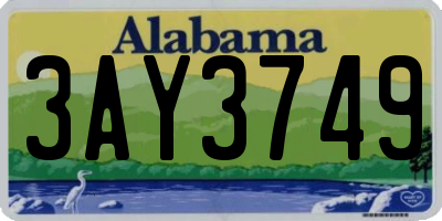 AL license plate 3AY3749