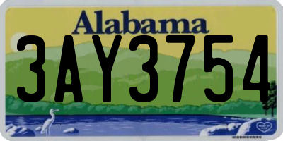 AL license plate 3AY3754