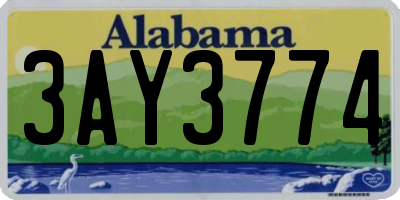 AL license plate 3AY3774