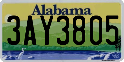 AL license plate 3AY3805