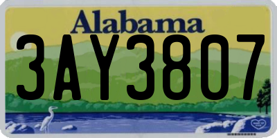 AL license plate 3AY3807