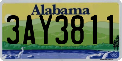 AL license plate 3AY3811
