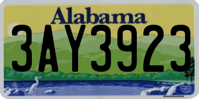 AL license plate 3AY3923