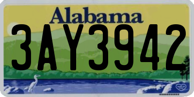 AL license plate 3AY3942