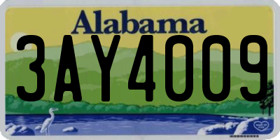 AL license plate 3AY4009