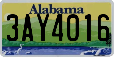 AL license plate 3AY4016