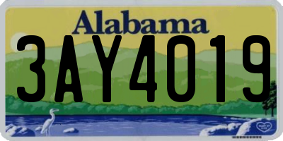 AL license plate 3AY4019