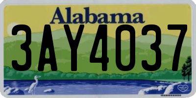 AL license plate 3AY4037