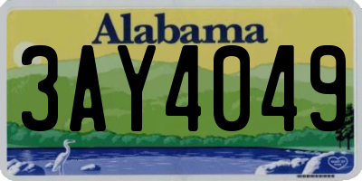 AL license plate 3AY4049