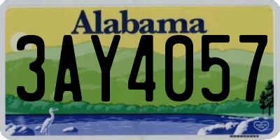 AL license plate 3AY4057