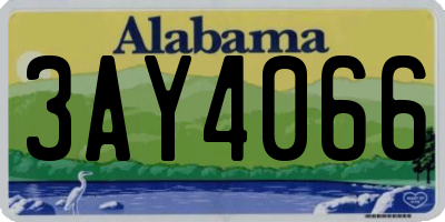 AL license plate 3AY4066