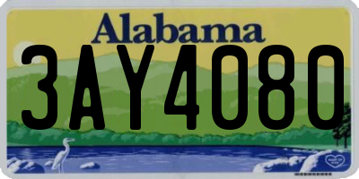 AL license plate 3AY4080