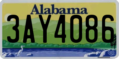 AL license plate 3AY4086
