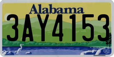 AL license plate 3AY4153