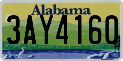 AL license plate 3AY4160