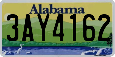 AL license plate 3AY4162