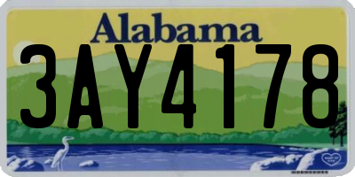 AL license plate 3AY4178
