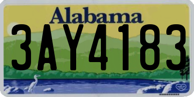 AL license plate 3AY4183
