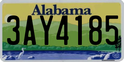 AL license plate 3AY4185