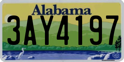 AL license plate 3AY4197
