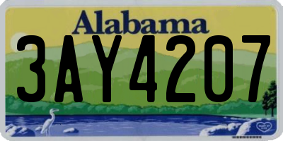 AL license plate 3AY4207