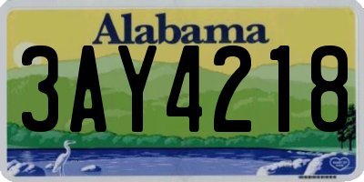 AL license plate 3AY4218