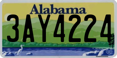 AL license plate 3AY4224