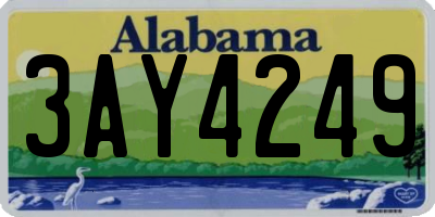 AL license plate 3AY4249