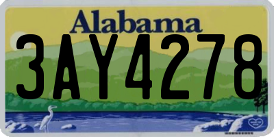 AL license plate 3AY4278