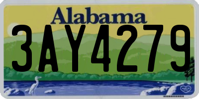 AL license plate 3AY4279