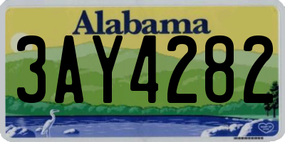 AL license plate 3AY4282