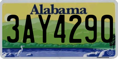 AL license plate 3AY4290