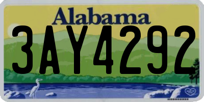 AL license plate 3AY4292