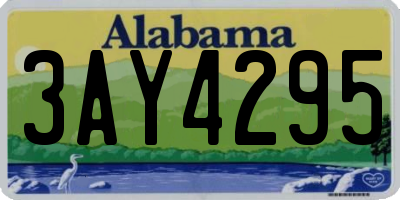AL license plate 3AY4295