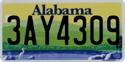 AL license plate 3AY4309