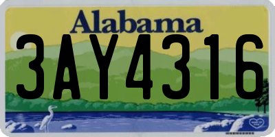 AL license plate 3AY4316