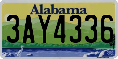 AL license plate 3AY4336