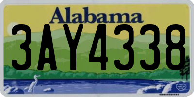 AL license plate 3AY4338