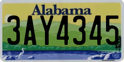 AL license plate 3AY4345
