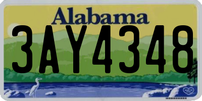 AL license plate 3AY4348