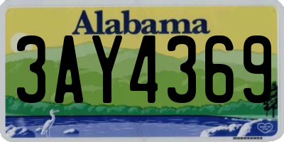 AL license plate 3AY4369