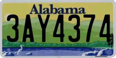 AL license plate 3AY4374
