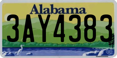 AL license plate 3AY4383