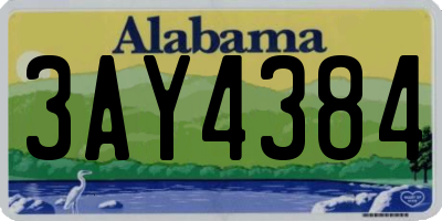 AL license plate 3AY4384